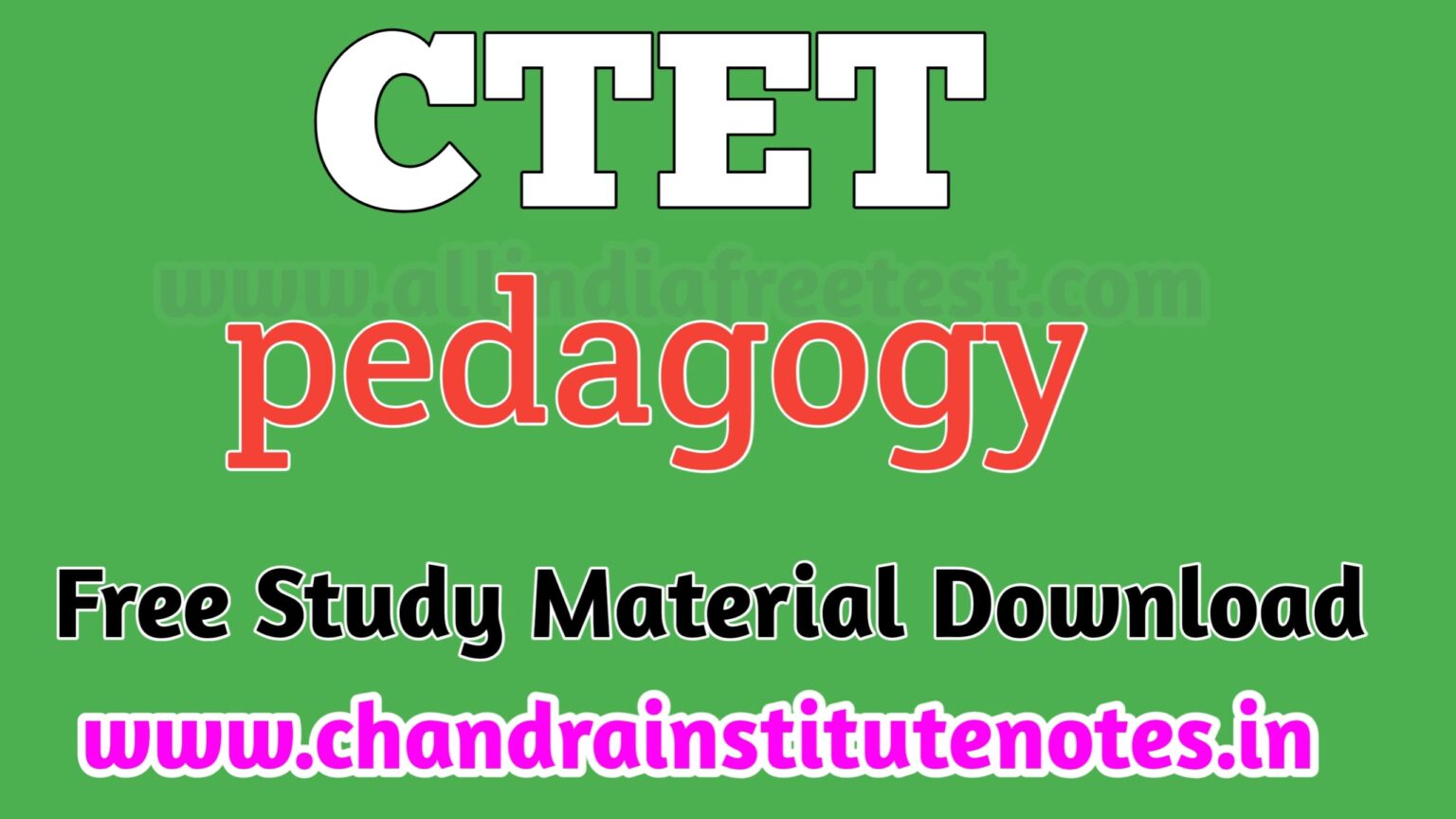 Ctet free notes pdf download ctet chandra institute allahabad notes