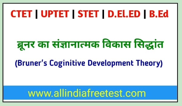 ब्रूनर का संज्ञानात्मक विकास सिद्धांत (Bruner's Coginitive Development Theory)